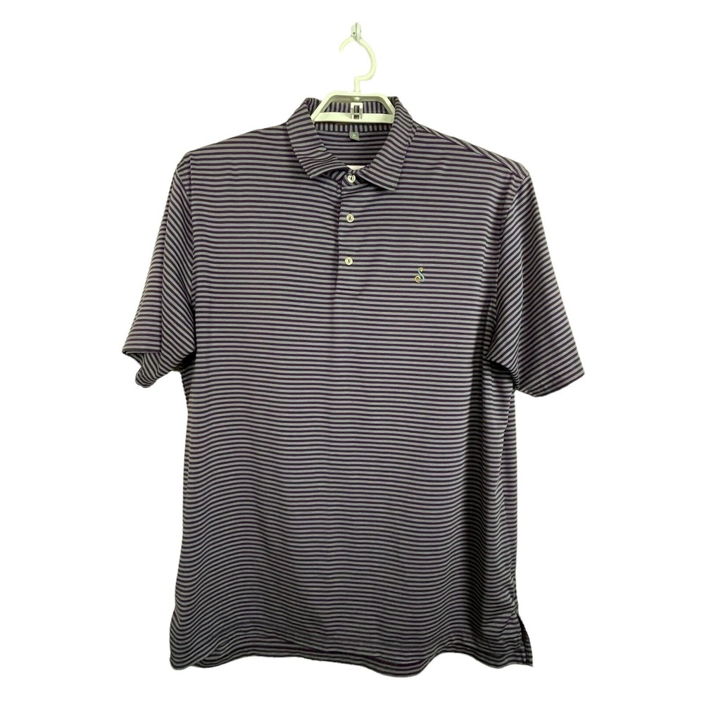 Peter Millar‎ XL Purple Gray Striped Polo Summer Comfort Golf Preppy